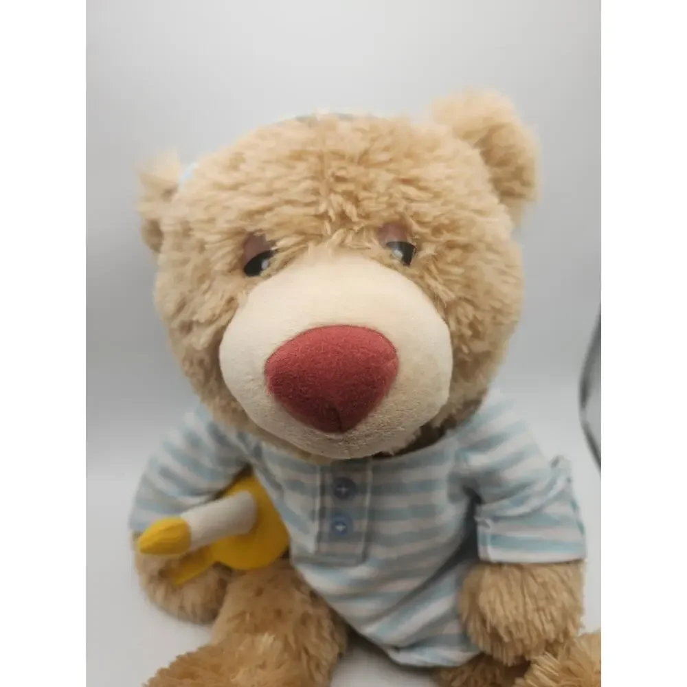 GUND Bedtime Bear Plush 2012 Pajamas‎ Nightcap Blue Striped Lullaby Non-Working